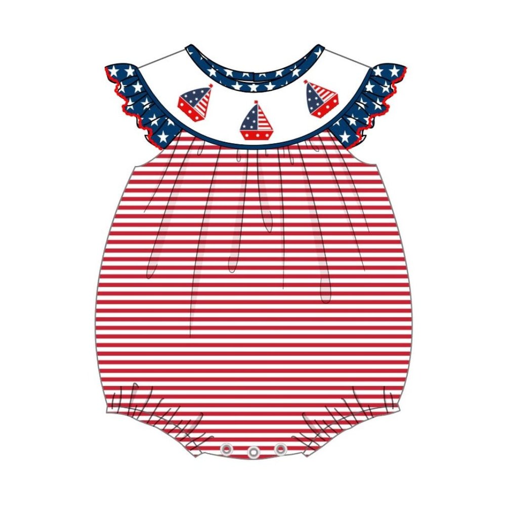 EMBROIDERED PATRIOTIC SAILBOAT BUBBLE - NEW